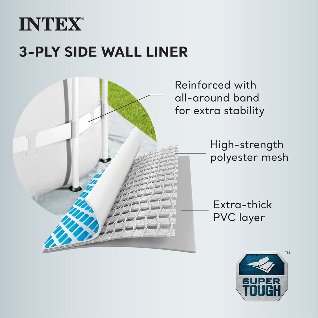 Open Box INTEX Prism Metal Frame 10' x 30 Above Ground Swimming Pool and Filter Pump