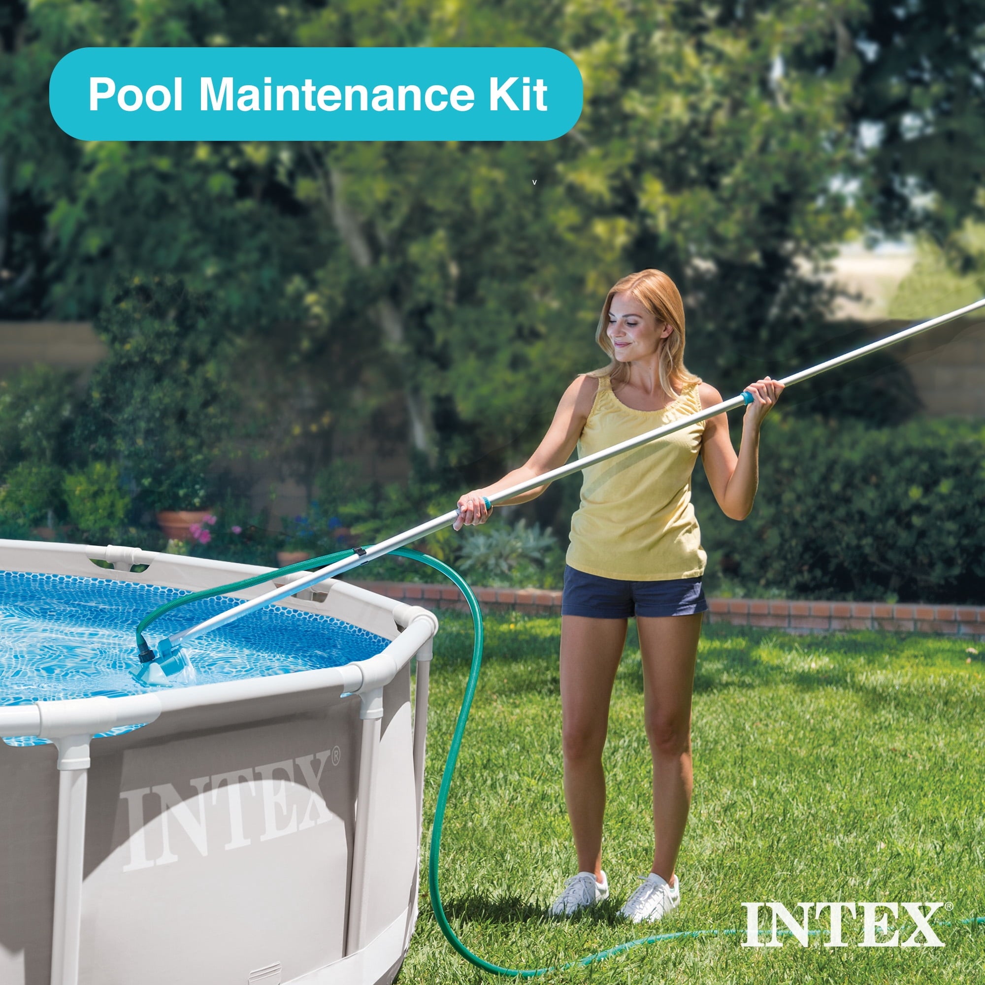 INTEX 18ft x 52in Ultra XTR Above Ground Swimming Pool, Sand Filter Pump, & Cleaning Maintenance Kit