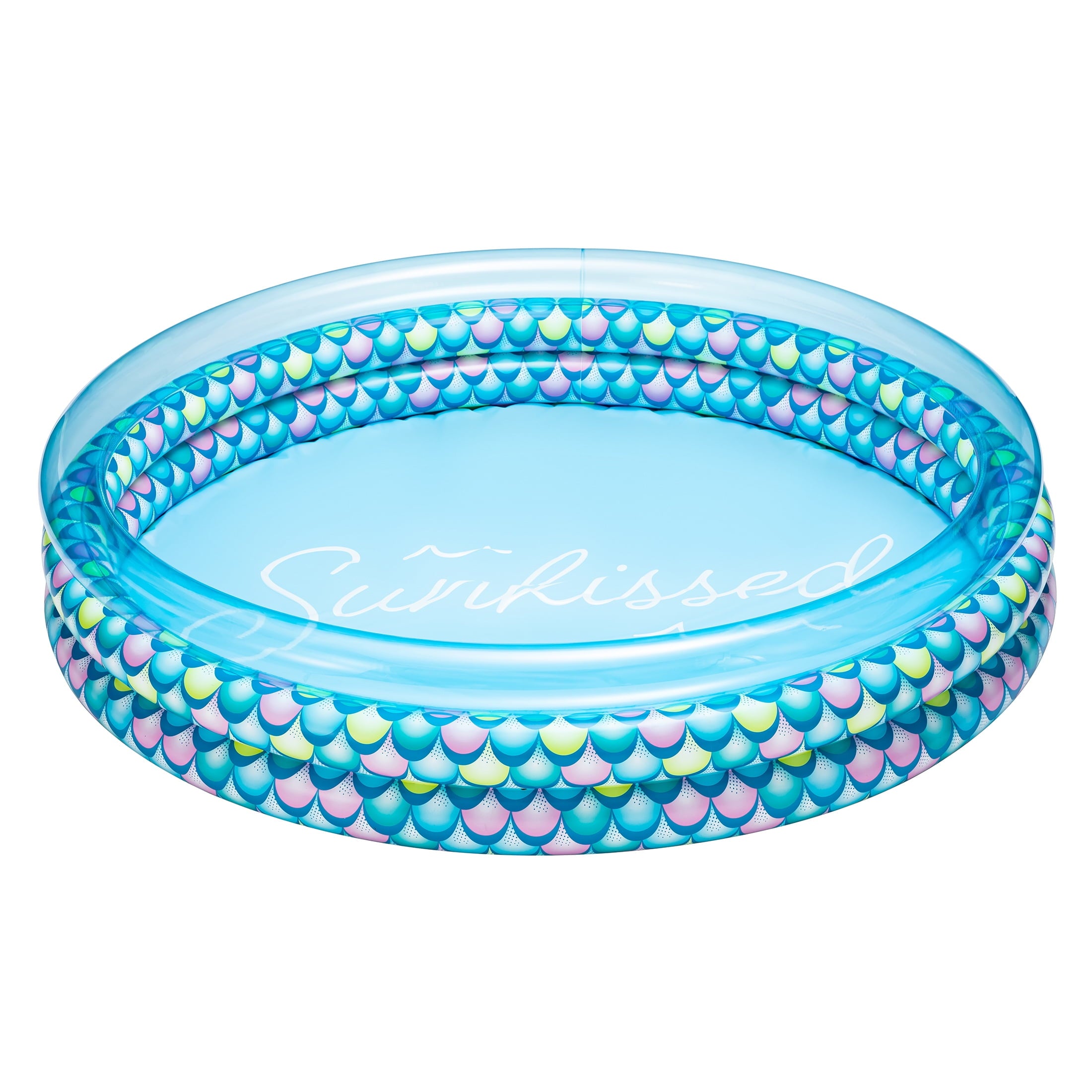 Bluescape Colorful Mermaid Print 3-Ring Inflatable Swimming Pool for Kids, Round, Age 2 & up, Unisex