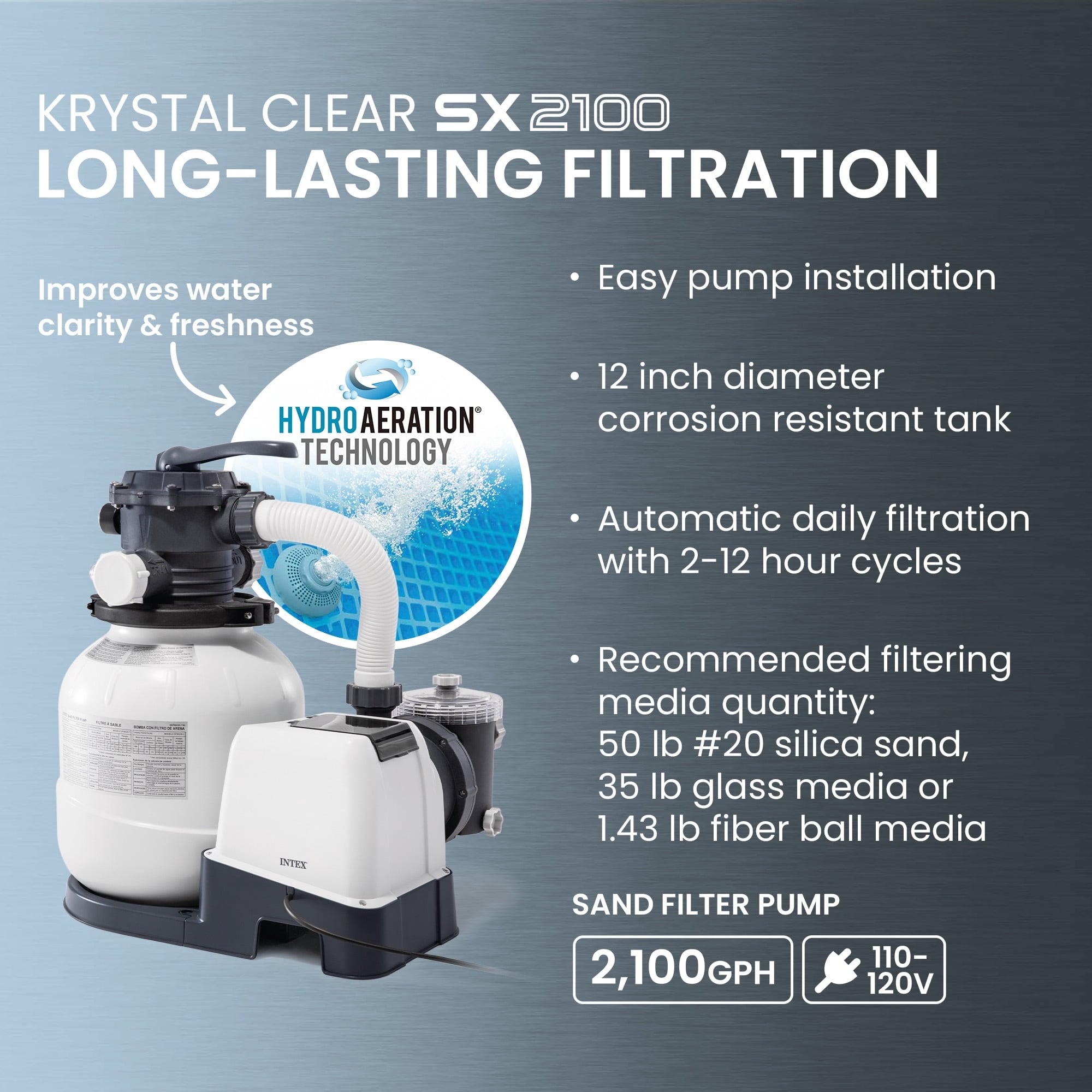 INTEX 18ft x 52in Ultra XTR Above Ground Swimming Pool, Sand Filter Pump, & Cleaning Maintenance Kit
