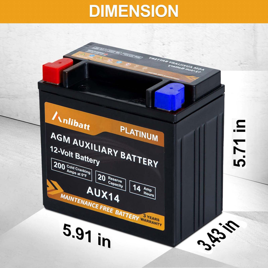 Anlibatt Platinum AGM Group 49 Battery, 12 Volt Rechargeable Automotive Batteries for Car, H8 900CCA 95Ah 160RC